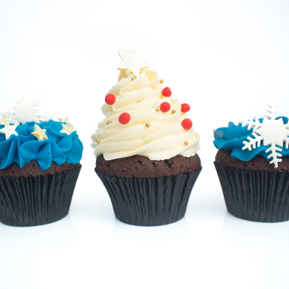 Snowy Xmas Cup Cake 3pcs